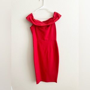 Zara | Off the shoulder red pencil dress